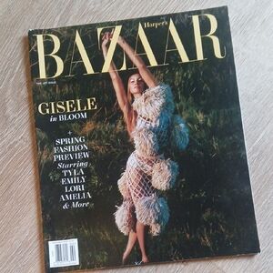 Harper's Bazaar Magazine Feb 2024- Gisele in Bloom Cover Spring Fashion Preview